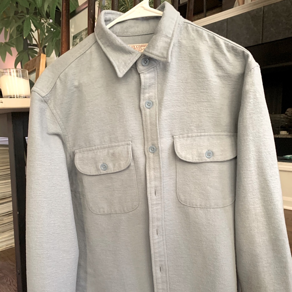 Thick utility shirt jcrew light blue. Medium
